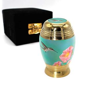 Antique Brass <b>Keepsake</b> Funeral Cremation Urn <b>Memorial</b> Ash Container Featuring Decorative Finish And Secure Top Design - Product Image 1