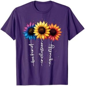 Camiseta de algodón de manga corta retro para mujer, elegante y ajustada, con estampado de girasoles, tejido ligero, informal, moderna, para verano. - Product Image 2