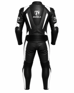 Dumela Custom Genuine Leather Waterproof Windproof Motorbike <b>Suit</b> Full <b>Body</b> Protection Black <b>White</b> Breathable Unisex Auto Racing - Product Image 2