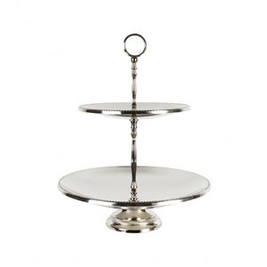 Support à gâteau à 3 niveaux en métal doré, plateau de présentation rond en laiton martelé pour cupcakes et desserts, avec poignée annulaire - Product Image 5