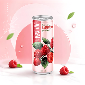 Thé glacé aux fruits frais de framboise de qualité supérieure, canette de 330 ml, saveur originale, emballage rose, boisson prête à boire pour la vente au détail et en gros - Product Image 2