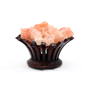 NIC ENTERPRISE Premium Himalayan Salt Lamp Eco-Friendly Wooden Basket Handcrafted Pink <b>Crystal</b> Light Pyramid Style Portable Air - Product Image 1