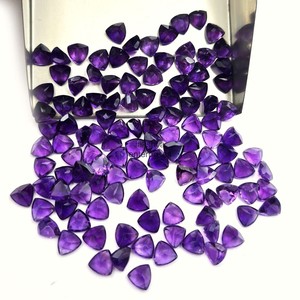Natural <b>Amethyst</b> 4mm Trillion Cut Faceted Gemstones Purple <b>Amethyst</b> Loose Stone For Jewelry Making Wholesale Price Bulk Supply - Product Image 6