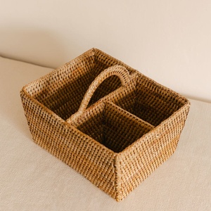 <b>Kitchen</b> storage essentials rattan utensil holder producer supply flatware <b>caddy</b> cutlery holders - Product Image 1