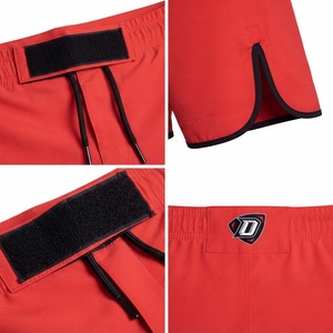 <b>Men's</b> MMA Fight <b>Shorts</b>-Red Black Polyester Spandex High Mobility Grappling BJJ Trunks Custom OEM <b>Combat</b> Apparel - Product Image 4