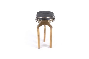 Mesa auxiliar de latón de gran tamaño, muy demandada, en shagreen y bronce patinado, mesa auxiliar de lujo de latón, mesa auxiliar de diseño moderno. - Product Image 4