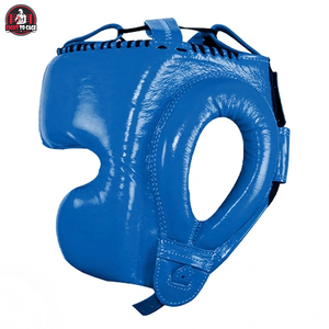 Guantes de Boxeo de Piel Personalizados de Primera Calidad en Azul Real, con Cordones, Protector de Cabeza y Protector Ergonómico para la Entrepierna - Product Image 3