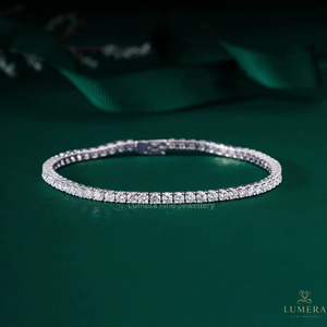 Bracelet tennis personnalisé en diamants de laboratoire taille brillant rond, or blanc 9K 10K 14K 18K plaqué rhodium, luxe certifié IGI - Product Image 1