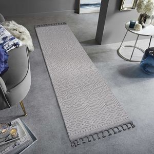 NAAR Guros Collection 2X8 Tappeto geometrico bianco per interni/esterni - Product Image 1