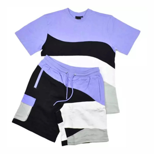Ensemble décontracté homme t-shirt et short respirant OEM tissé personnalisé automne 2 pièces coton molletonné manches courtes design couleur numérique - Product Image 3