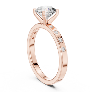Exquisito Anillo de Compromiso Art Deco con Moissanita, Detalles Engastados en Bisel, Chapado en Oro Rosa, Acero Inoxidable, Certificado GRA, Anillo de Lujo - Product Image 3