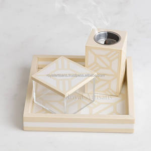 Brûleur d'encens artisanal en bois et résine époxy, élégant porte-bakhoor, accessoire de décoration arabe pour la maison - Product Image 6
