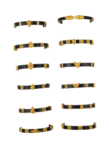 Ensemble de bracelets fins en or 22 carats de luxe, sertis de pierres en zircon cubique, bijoux de créateur pour femmes, cadeau tendance pour un usage quotidien - Product Image 5