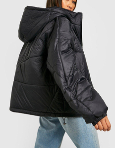 Premium Quality Durable Washable <b>Ladies</b> <b>Winter</b> Waterproof Lightweight Solid Hooded Puffer Coat Casual Warm Breathable Coat - Product Image 3