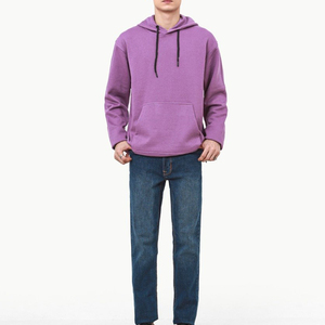 Sudadera con Capucha para Hombre, Color Morado, Corte Regular, Color Sólido, Informal, con Bolsillo Delantero, para Otoño - Product Image 2