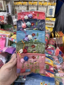 Korean Casual Embroidered Cotton Round <b>Coin</b> <b>Purse</b> Tassel Mini Wallet Traditional Souvenir Gift Pouch 1set 5EA - Product Image 2