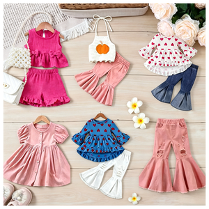 Lots de vêtements pour enfants en gros - Ensembles d'été mixtes pour enfants, en polyester et coton, déstockage de mode - Product Image 1