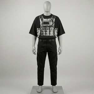 เสื้อยืดผู้ชายสไตล์สตรีท พิมพ์ลายกราฟิกแบบสกรีน ผ้าถักเนื้อหนา ผลิตตามสั่ง (OEM) เป็นมิตรต่อสิ่งแวดล้อม ป้องกันรังสียูวี ผ้าฝ้าย 100% 240 GSM - Product Image 4