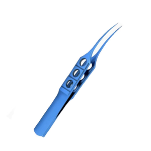 Pinzas Anguladas de Titanio Azul de 0.12mm, Instrumento Quirúrgico Manual de Acero Inoxidable de Alta Precisión, Certificado CE - Product Image 1