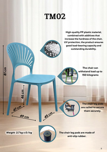 Modern Eco-Friendly Waterproof Pink Molded Plastic Chair with Ventilated Fan Back for Garden Party Carpet Surface - Product Image 3