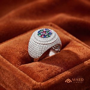 925 Sterling <b>Silver</b> Baguette Cut Moissanite Men's Hip Hop Iced Out Prong Set Rose Gold/Gold/<b>Silver</b> Plated Luxury <b>Statement</b> <b>Ring</b> - Product Image 5