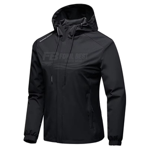 Custom Logo <b>Winter</b> Slim Zipper Button Letter Outdoor Waterproof <b>Running</b> Polyester Windbreaker <b>Jacket</b> for Men OEM - Product Image 4