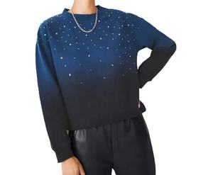 Top estampado para mujer, ropa de calle, suéter holgado informal de manga larga, cuello redondo, hombro caído, sudadera informal de gran tamaño para invierno y otoño - Product Image 2