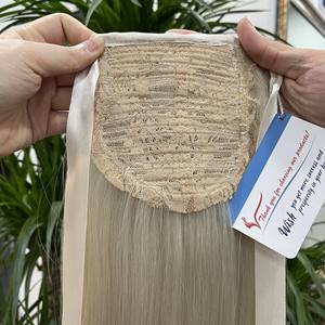 Venta Nuevo producto Extensiones de cabello Pony Tail #12,0 Color Cabello vietnamita recto 100% Cabello humano Listo para enviar Precio al por mayor - Product Image 5