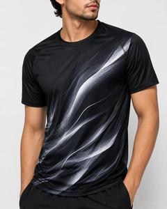 เสื้อยืดคอกลมแขนสั้นผู้ชาย ทรงปกติ ระบายอากาศได้ดี ผ้าถักลายเรียบ สไตล์ลำลอง ความยาวปกติ โพลีเอสเตอร์ 100% - Product Image 4