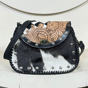 Bolso Bandolera de Cuero Vacuno Genuino Hecho a Mano con Diseño Personalizado, Patrón a Cuadros, OEM ODM, Ajustable, para Mujer - Product Image 4