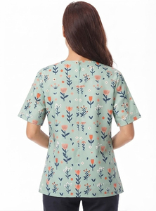 Blouse de coiffure à demi-manches avec fermeture éclair, veste de barbier, tablier de coiffure - Product Image 2