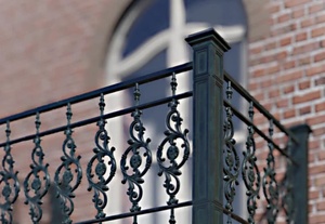 Victorian-style Wrought Iron Pipe Balcony Railing <b>Flooring</b>-mounted Rust-resistant DIY Installation Suitable for Outdoor Use - Product Image 4