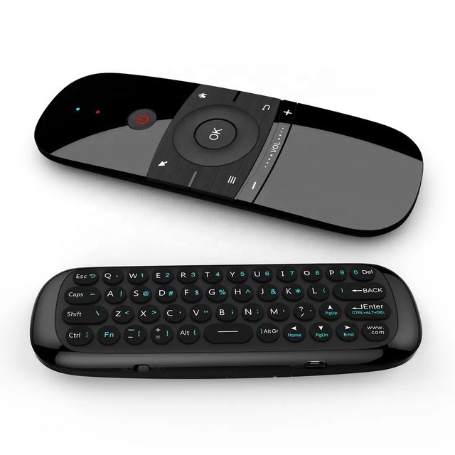 OEM W1 2.4G RF Remote Control 48-Key Air Mouse Wireless Lithium Battery FCC CE Certified Plastic Keyboard Smart TV 1 Year