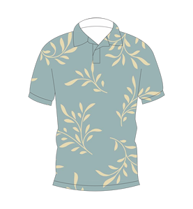 Camisa polo con estampado de hojas para hombre, camiseta informal de manga corta a la moda de verano, patrón botánico azul - Product Image 1