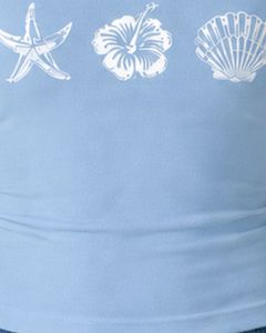 เสื้อกล้ามครอปสายเดี่ยวสีฟ้าสำหรับผู้หญิง ทรงเข้ารูป ใส่สบายสำหรับฤดูร้อน ลายพิมพ์ลำลอง เนื้อผ้านุ่มยืดหยุ่น ผลิตจากผ้าฝ้าย แฟชั่นเสื้อกั๊ก - Product Image 6