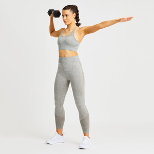 Leggings de sport à taille haute personnalisés pour le yoga, ensemble de yoga sans couture pour femmes - Product Image 2