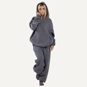 Conjunto de Sudadera con Capucha Blanca Unisex, Manga Larga, Patrón Geométrico, Ropa Deportiva, Bolsillos Laterales, Corte Holgado, 100% Algodón - Product Image 2