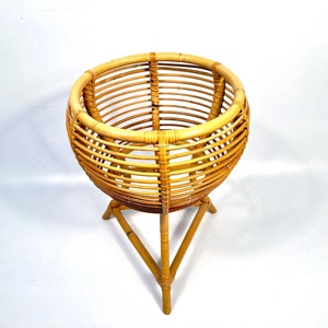 Rattan Flower <b>Pot</b> Planter <b>Stand</b> Circular Rustic Design Indoor Use For Plants Home Decor Handcrafted Natural Finished From India - Product Image 2