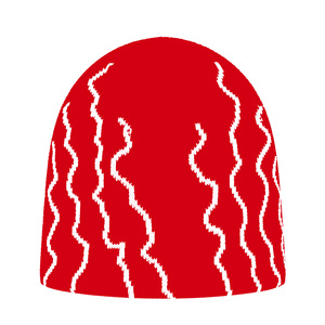 Gorro de Punto Jacquard Rojo Personalizado con Diseño Gráfico, Estilo Urbano Y2K, Patrón de Rayos, Gorro de Calavera, Gorro de Invierno Unisex, Gorro de Punto Cálido - Product Image 5