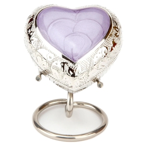 Engraved Aluminium Heart <b>Keepsake</b> Urn Pink Pearl Enamel Small Funeral Cremation Urns <b>for</b> Human <b>Ashes</b> - Product Image 6