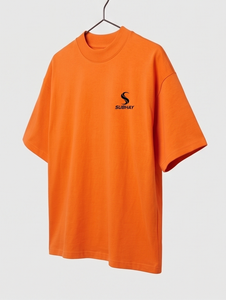 Camiseta Naranja para Hombre con Logo Personalizado en Hombros Caídos |   Camisetas Extra Grandes de Verano SUBHAY de Primera Calidad, 100% Algodón, 240 GSM - Product Image 3