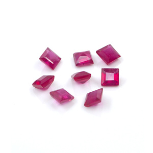 Rubis naturels de Bangkok, carrés calibrés de 5 mm, pierres précieuses de rubis naturelles facettées, prêtes à l'emploi pour la fabrication de bijoux - Product Image 4