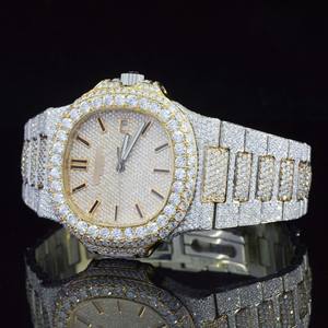 Reloj de Diamantes Moissanite Totalmente Cubierto de Piedras, Regalo de Cumpleaños de Lujo para Hombre, Reloj VVS Hip Hop Bling - Product Image 3