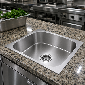 Brushed Stainless Steel <b>Kitchen</b> <b>Sink</b> 304 Grade Single Bowl Countertop Basin Trending - Product Image 5