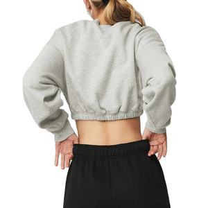 Sudadera Corta con Capucha 100% Algodón para Mujer, Manga Larga, Ecológica, Transpirable, para Invierno, Running, Yoga - Product Image 5