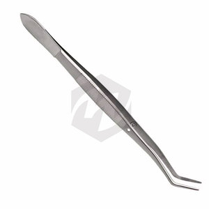 Pince à épiler dentaire chirurgicale Meriam 16 cm à pointe dentelée coudée, en acier inoxydable de haute qualité - Product Image 4