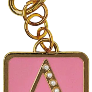 Llavero con 20 Perlas y Placa Rosa y Dorada, Diseño de Letras AKA, Colgante para Bolso, Anillo para Llaves, Accesorio de Moda, Regalo para Uso Diario - Product Image 5