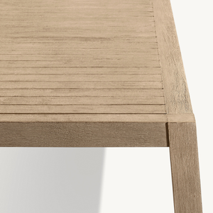 Table rectangulaire en teck, utilisée dans les restaurants, avec un design extérieur moderne. - Product Image 5