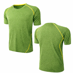 Custom knitted light green Cotton men T <b>Shirts</b> Short Sleeve Breathable quickdry gym workout slim fit lightweight t <b>shirt</b> - Product Image 1