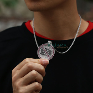 No <b>Camera</b> Pendant 925 Silver Rhodium Plated Moissanite Hiphop Style Unisex Everyday Wear - Product Image 3